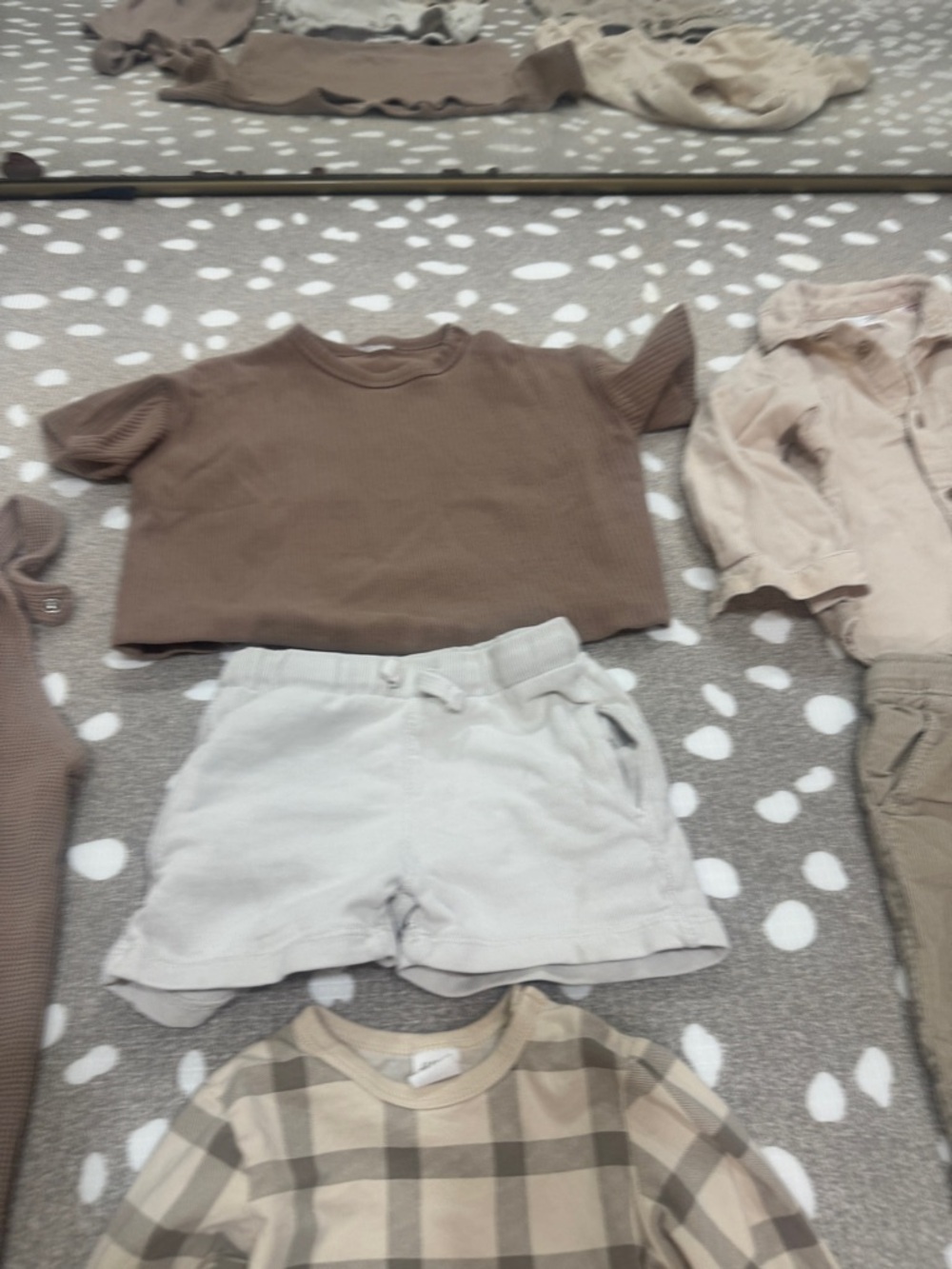 Lot of 10 Zara Kids H&M neutral jumpsuit sweater beige toddler boy shorts pants - Picture 12 of 16